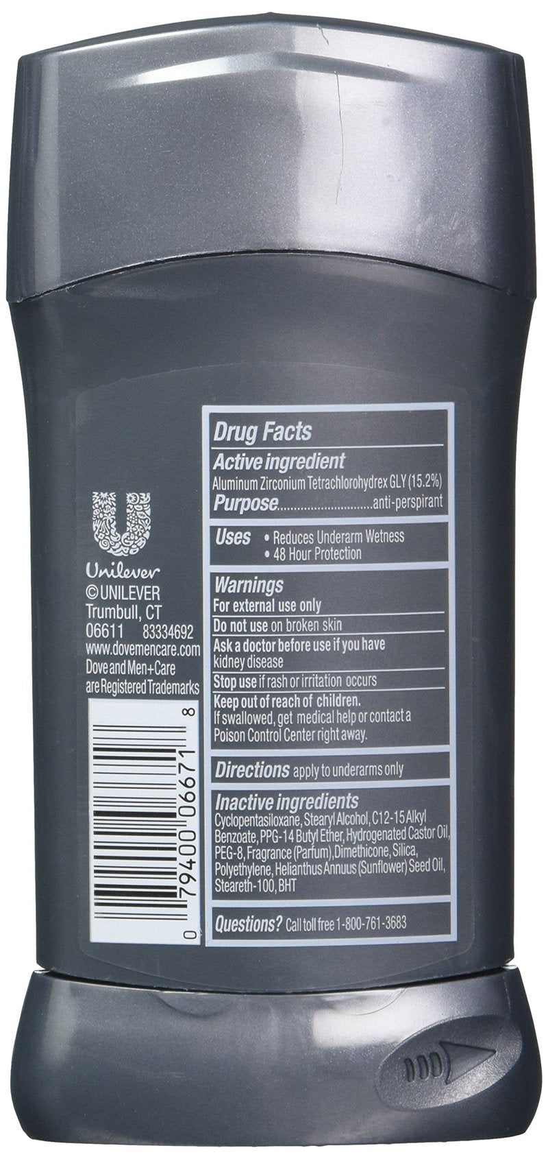 Dove Men+Care Antiperspirant Deodorant Stick, Clean Comfort, 2.7 oz