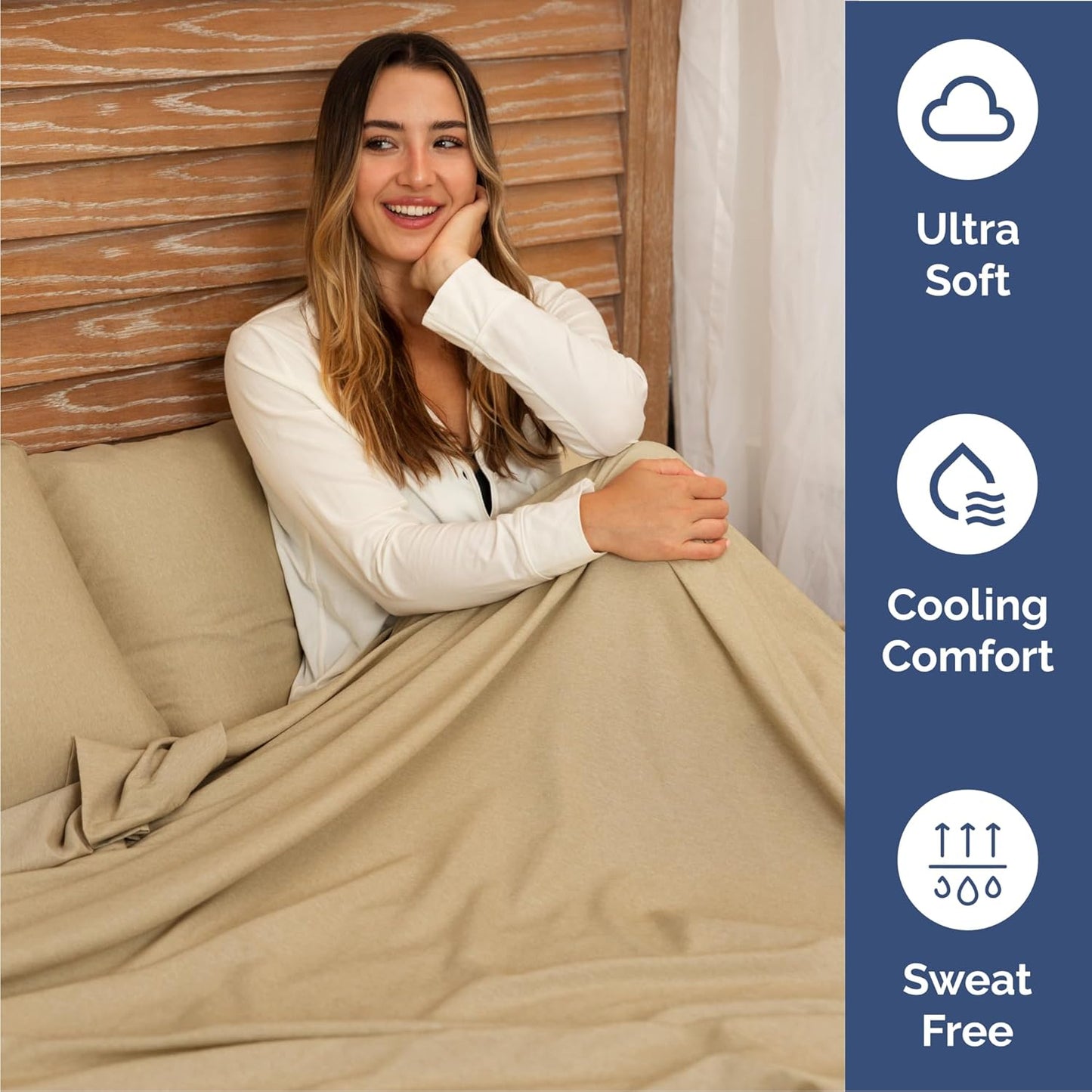 Skiennix Cal King Size 4-Piece Sheet Set - Comfy, Breathable & Cooling - Luxury Tan Bedding with Deep Pockets