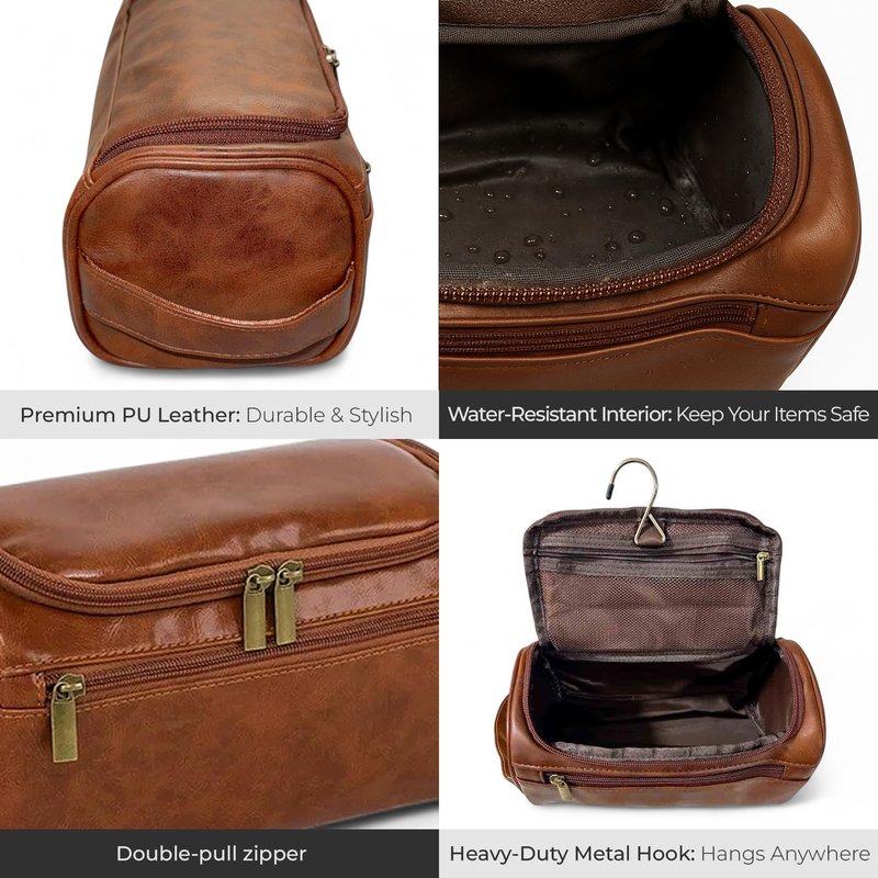 Mens Travel Bag Toiletry with Razor Travel Case-Durable Zippers & Waterproof Lining, Spacious Yet Compact, Hanging Kit for Business Travel, Groomsmen & Dad Gifts-boys toiletry bag