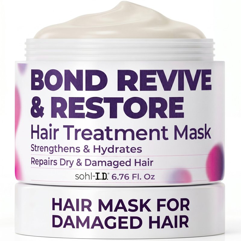 sohl-I.D. Hair Mask for Dry & Damaged Hair – Deep Conditioning Repair Treatment to Restore Smoothness & Shine – Moisturizing Hair Mask with Vitamins B3, B5, B7, C & E – Vegan & Cruelty-Free 6.76 fl oz