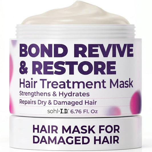 sohl-I.D. Hair Mask for Dry & Damaged Hair – Deep Conditioning Repair Treatment to Restore Smoothness & Shine – Moisturizing Hair Mask with Vitamins B3, B5, B7, C & E – Vegan & Cruelty-Free 6.76 fl oz
