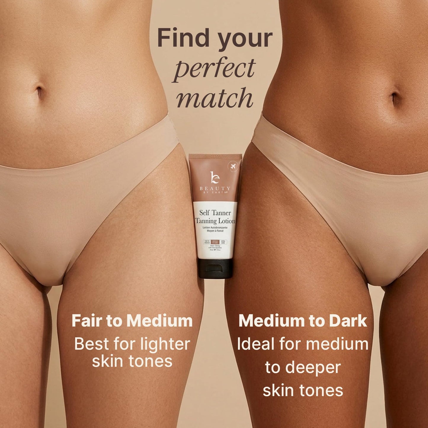 Tanning Lotion Self Tanner - USA Made with Natural & Organic Ingredients, Travel Size Self Tan Lotion, Non Toxic Gradual Tanning Moisturizer, Sunless Tanner for Fake Tan for Women & Men