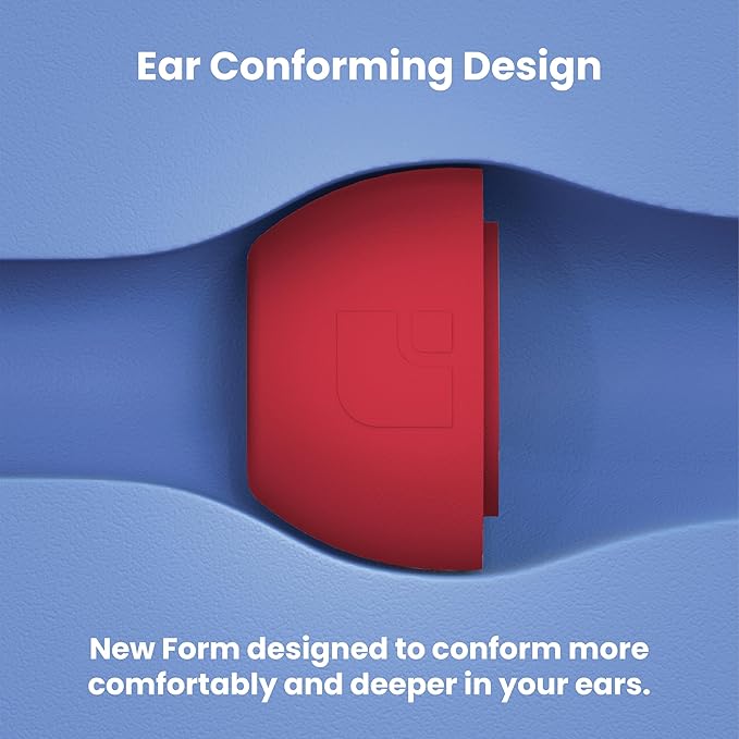 Foam Masters Ultra-Premium Memory Foam Ear Tips for AirPods Pro 1st & 2nd Gen | 3 Pairs | New Ver. | Secure Fit | Super Comfort | Better Noise Cancel | Replacement Buds (Small, Red)