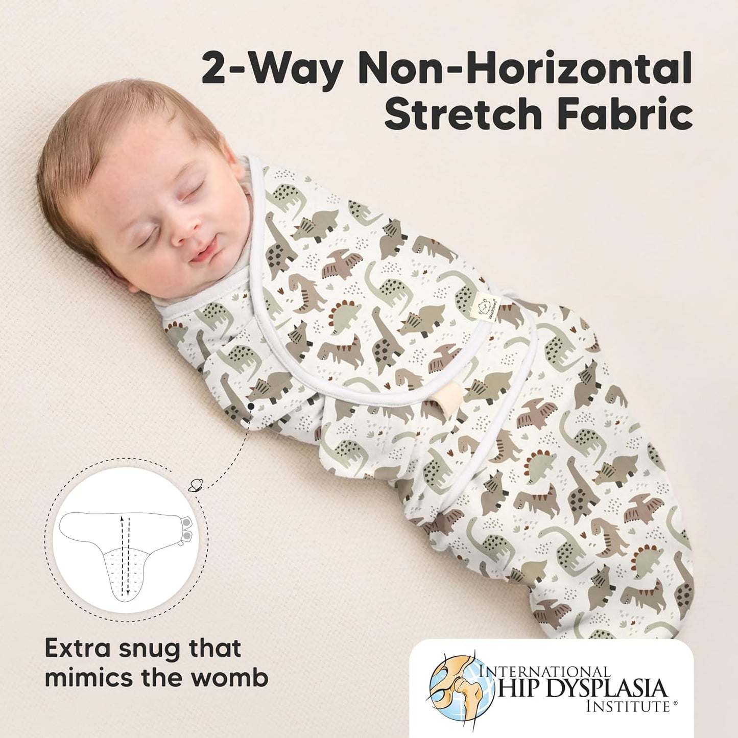 Organic Baby Swaddle Sleep Sacks by [Brand Name] - Soft & Snug for Newborns 3-6 Months | Dino Ridge, Size L