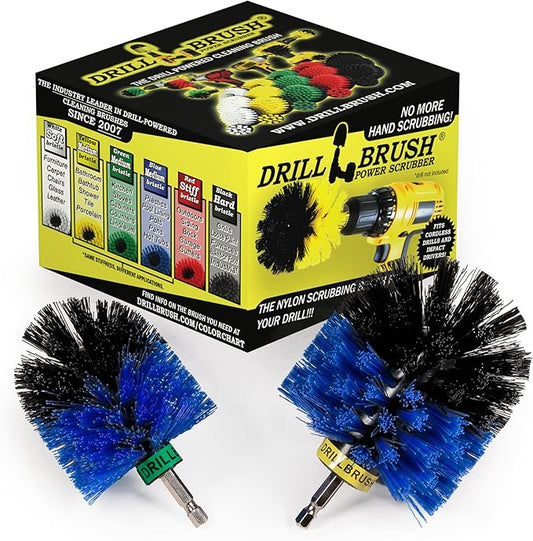 Drill Powered Scrubbing Brush Heads - Professional Boat Detailing Accessories - Aquatic Cleaning Supplies - Tank Scrubbing Brush - Boat Hull Cleaning Tools - Barnacle Busting Brush - Detailing Set