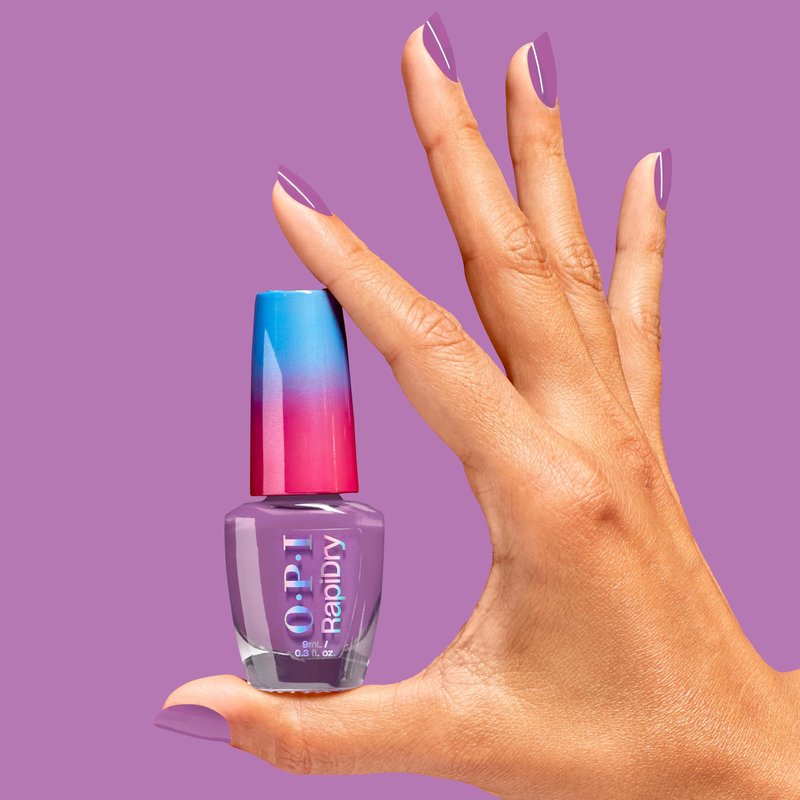 OPI RapiDry Bright Back at It | Opaque Dark Purple Crème Quick Dry Nail Polish | Vegan, Smudge Proof, Fast Drying