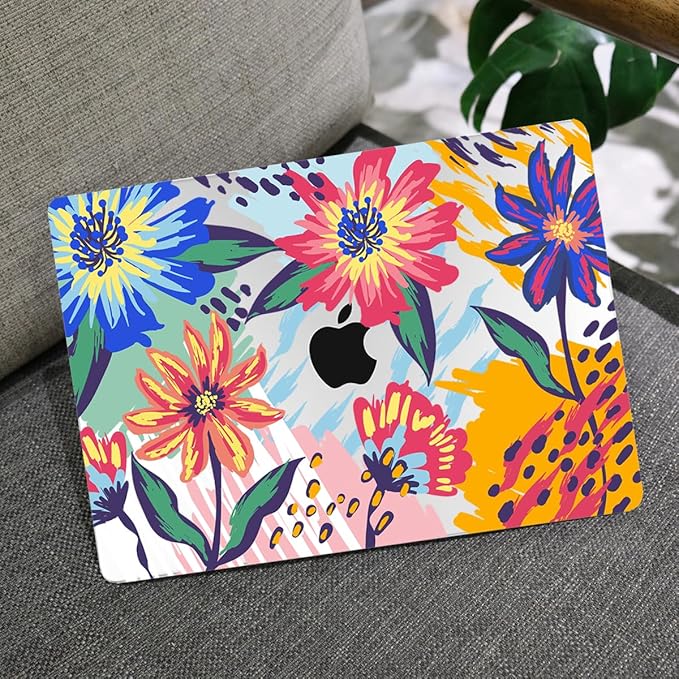 MEEgoodo Case for M5/M4/M3/M2 MacBook Air 13 inch 2026 2025 2024 2022, Fit Model A3449/A3240/A3113/A2681, Case Compatible with MacBook Air 13.6-inch, Art Painted Flowers