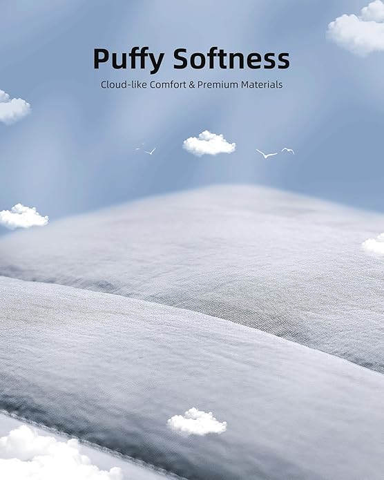 Grey Puffy Laptop Sleeve 14-Inch Fluffy Protective Sleeve for MacBook Pro/Air 14, Dell XPS, HP, for Travel & College
