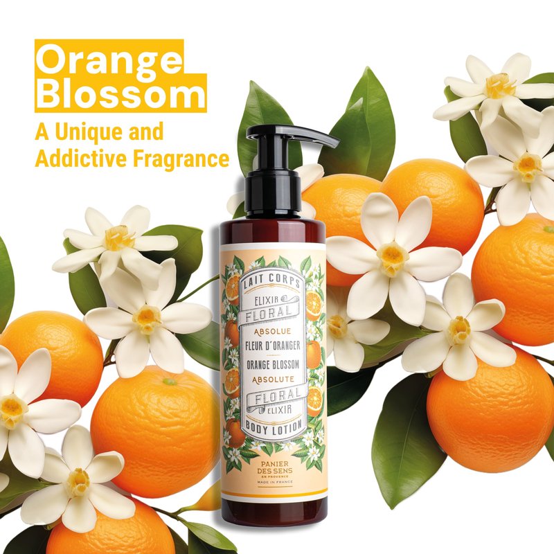 Panier des Sens Orange Blossom French Body Lotion for Women - Perfumed Hand Lotion Pump for Dry Skin, Fast-Absorbing & Non-Greasy - Premium Vegan Moisturizing Formula, 97% Natural, 8.45 Fl Oz
