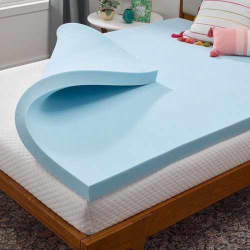 Linenspa King Size Memory Foam Mattress Topper - 3 Inch Gel-Infused for Cooling Comfort & Pressure Relief - CertiPUR Certified