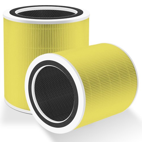 Core 400S Pet Care Replacement Filter for LEVOIT Core 400S Smart WiFi Air Purifier, Funmit 3-in-1 Replacement Filter, Part # Core 400S-RF-PA (LRF-C401-YUS), Yellow, 2 Pack