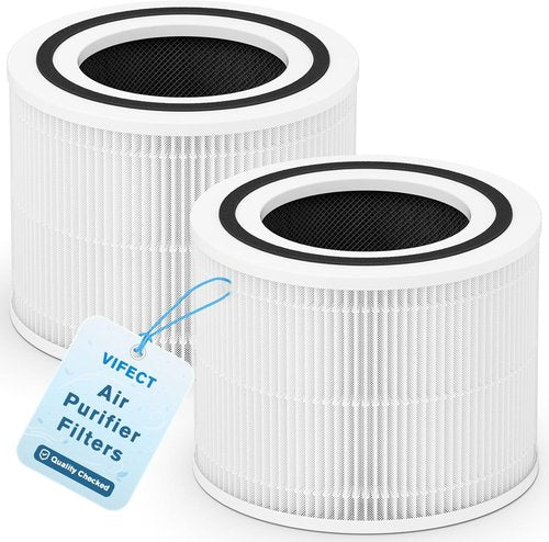 LEVOIT Core 300 Replacement Filter - 3-in-1 H13 True HEPA & Activated Carbon - White - 2 Pack