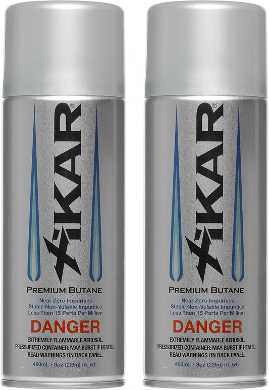 XIKAR PUROFINE Premium Butane Fuel Refill - Ultra Refined Culinary Butane (400ml) | 0 Impurities, 2 Pack