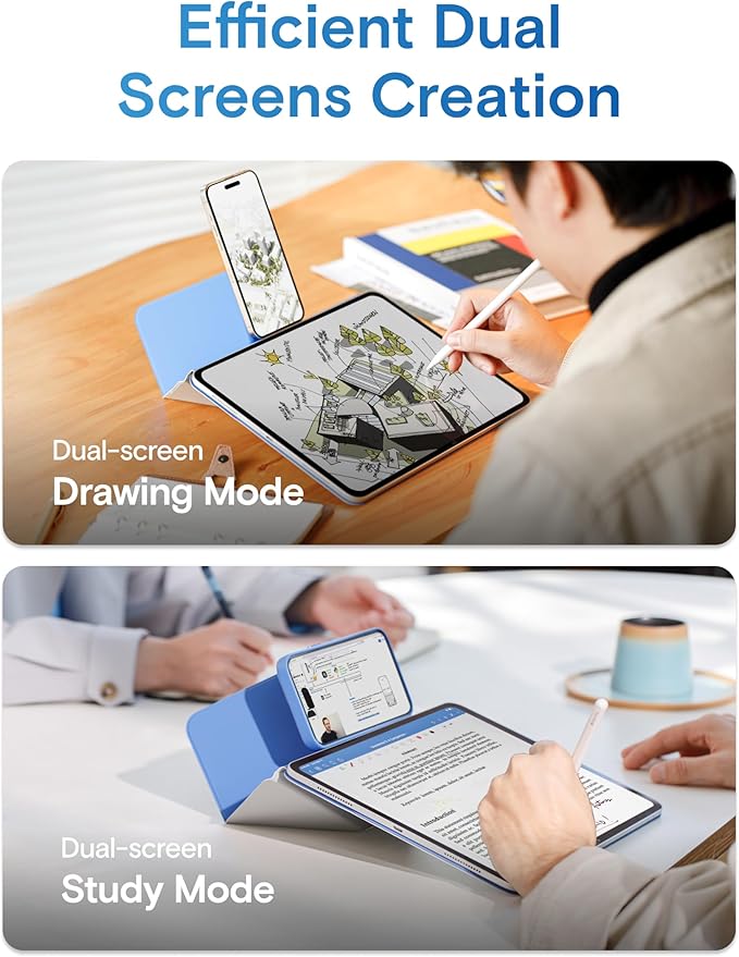 MOFT Dynamic Folio Case for iPad Pro 11- inch (M5 2025 / M4 2024), Slim Magnetic Stand Case with 20+ Viewing Angles, Auto Wake/Sleep, Ultra Thin, Panna Cotta x Faded Jeans