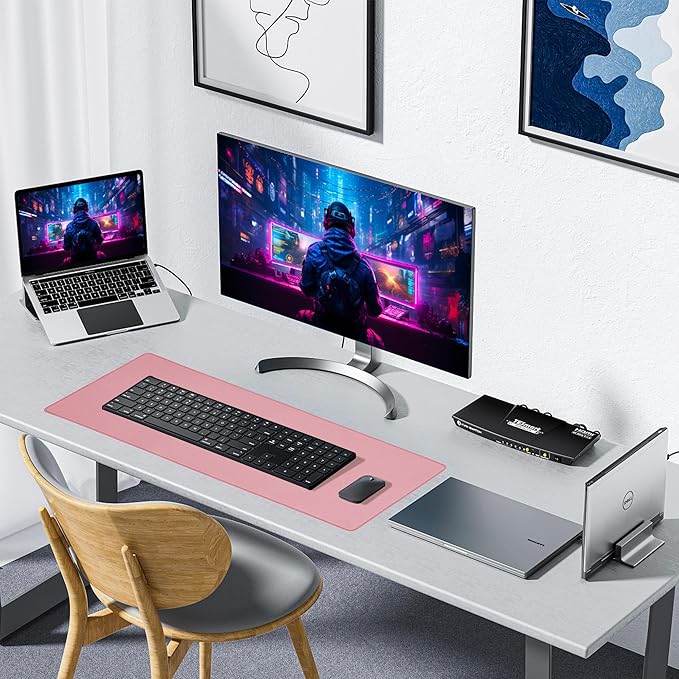 ALOANES Waterproof Mouse Pad with Durable Stitched Edge, Gaming Keyboard, Non-Slip Rubber Base Mouse Mat, Extended Desk pad for Gamer, Office& Home, Dark Rose Mousepad 3XL(35.43"x15.74"x0.12")