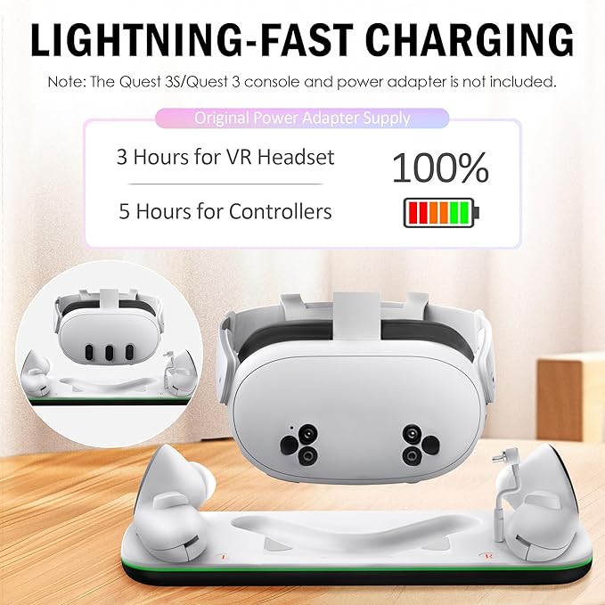 Quest 3 Charging Dock, Charge Station for Quest3 & Quest 3S