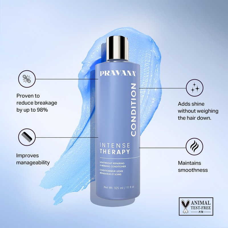 Pravana Intense Therapy Conditioner | Lightweight Repairing & Mending | Restores & Nourishes Damaged Hair | Proven to Reduce Breakage | Strengthens, Hydrates, Softens | 2 Fl Oz