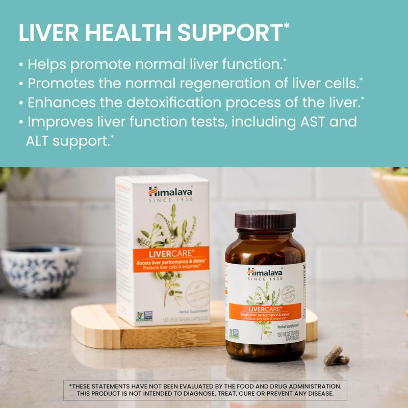 Himalaya LiverCare, 90 Day Supply - Herbal Liver Support Promoting Waste Elimination, Liver Cleanse, Detox, and Bile Production - Vegan, Non-GMO, Gluten Free, 375 mg, 180 Capsules
