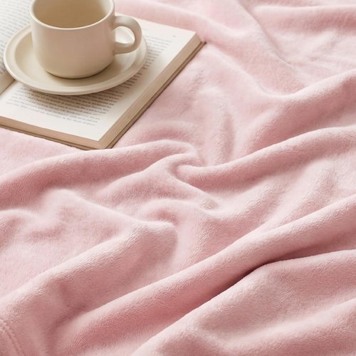 Bedsure GentleSoft Pink Fleece Blanket - Soft, Lightweight Plush Queen Size Microfiber, 90x90 Inches