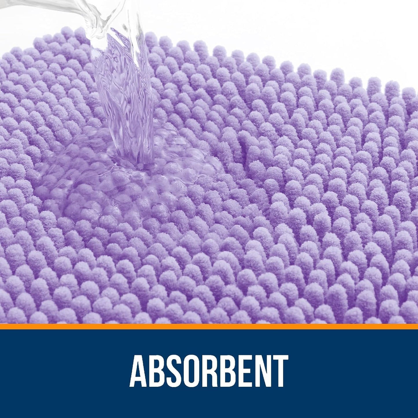 OLANLY Bathroom Rugs - Extra Soft Absorbent Chenille Bath Mats | Quick Dry, Machine Washable, 30x20, Lavender