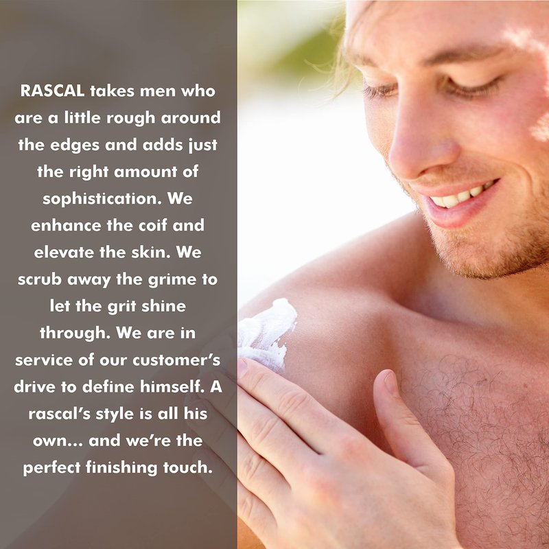 Rascal Body Lotion for Men - Avocado Oil & Jojoba Oil 13.3 Ounce