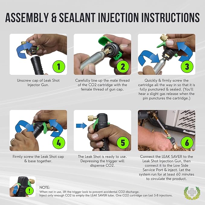 Leak Saver AC Drain Line Cleaner Tool & Leak Sealant Injector | Condensate Line Co2 Drain Gun | AC Drain Line Unclogger