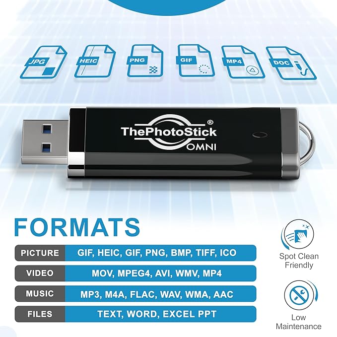 ThePhotoStick® Omni 128GB USB Flash Drive & Memory Stick – Automatic Photo & Video Backup for iPhone, Android, Mac & PC – Multiport Connection to Easily Store & Transfer Files