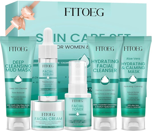 Hydrating Skincare Routine Kit for Teen Girls | Oil Control & Pore Shrinking Travel Size Gift Set