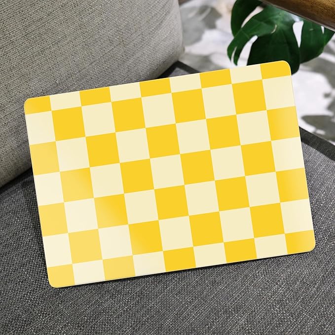 MEEgoodo for M5/M4/M3/M2 MacBook Air 15 inch Case 2026 2025 2024 2023, Case Fit Model (A3448/A3241/A3114/A2941) for MacBook Air 15.3 inch, Yellow Squares