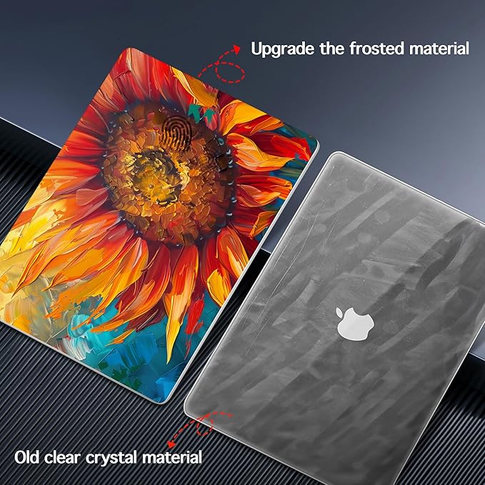 Lepeoac Case for MacBook Pro 16 inch Case 2026-2021 | M5 A3429 A3428 M4 M3 M2 M1 Pro/Max | Protective Hard Shell Laptop Cover with Screen Protector & Keyboard Cover | Sunflower