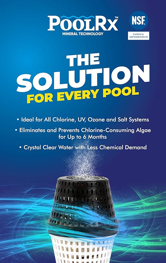 Pool RX 101001 6 Month Algaecide Blue Treats 7.5k-20k gallons + HTH 52036 Swimming Pool Care Shock Advanced, Swimming Pool Chemical, Cal Hypo Formula, (6 pack)