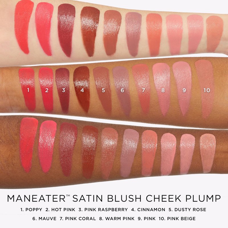 tarte maneater satin blush cheek plump – Lightweight Liquid Blush Infused with Coconut Water, Hyaluronic Acid & Vitamin E for a Hydrated Cheek Tint, Vegan & Cruelty-Free, full size, warm pink