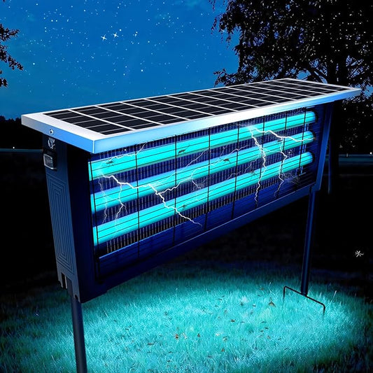 Large Solar Bug Zapper with High Powered for 4000 sq.ft, Powerful Outdoor Mosquito Zapper, Rechargeable Electric Fly Zapper for Patio Garden Backyard RV Camping Swimming Pool Pest Control