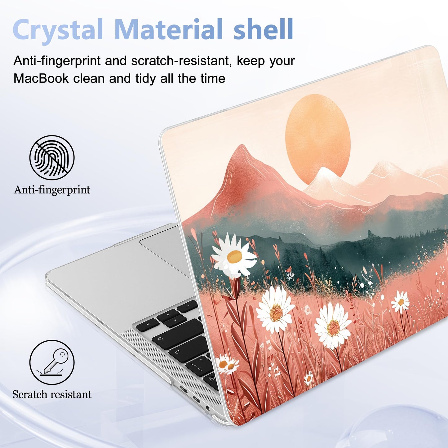 Lepeoac for MacBook Pro 16 inch Case 2019 2020 Release Model A2141, Plastic Hard Shell Cover with Keyboard Cover & Screen Protector for MacBook Pro 16 inch with Touch Bar & Touch ID, Mountains