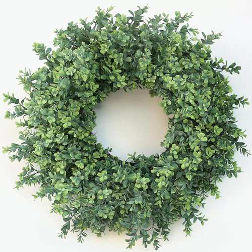 Boxwood Wreath | 26'' Large Artificial Greenery for Front Door & Home Decor - All Seasons