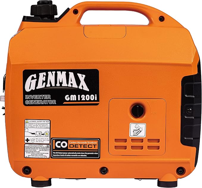 GENMAX Portable Generator，1200W Ultra-Quiet Gas Engine, EPA Compliant, Eco-Mode Feature, Ultra Lightweight for Backup Home Use & Camping (GM1200i)