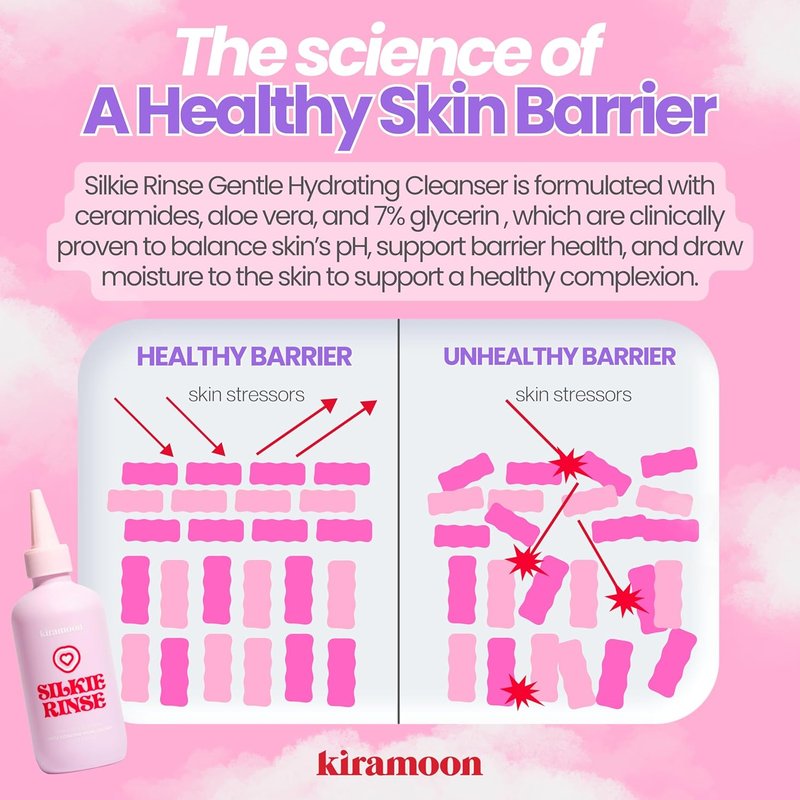 Kiramoon Hydrating Face Wash - Gentle Cleanser for Dry & Sensitive Skin | Ceramides & Squalane