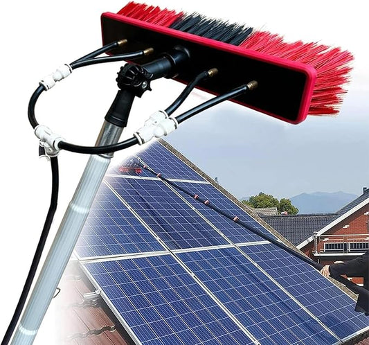 Cleaning Photovoltaic and Solar Panels,Window Clean, Glass Wall Cleaning, 3-12m Washing Set Equipment Extension Pole Cleaning for Trucks Windows/10m Rod/30cm Brush Head Roof