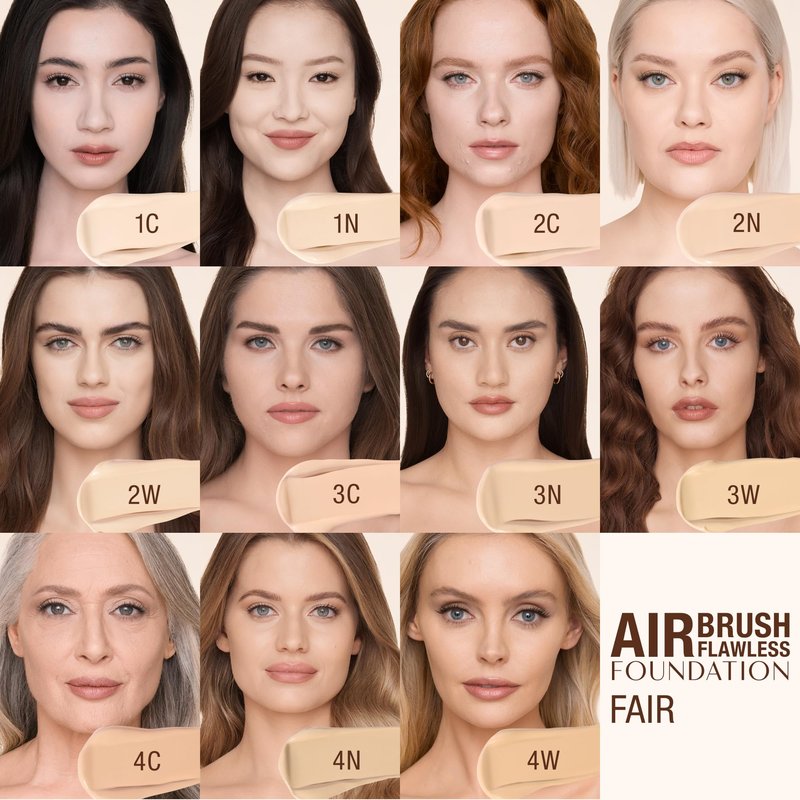 Charlotte Tilbury Airbrush Flawless Matte Foundation - Full Coverage Liquid Makeup with a Natural-Matte Finish - Smoothes & Blurs Pores - Waterproof & Transfer Resistant - 3 Neutral