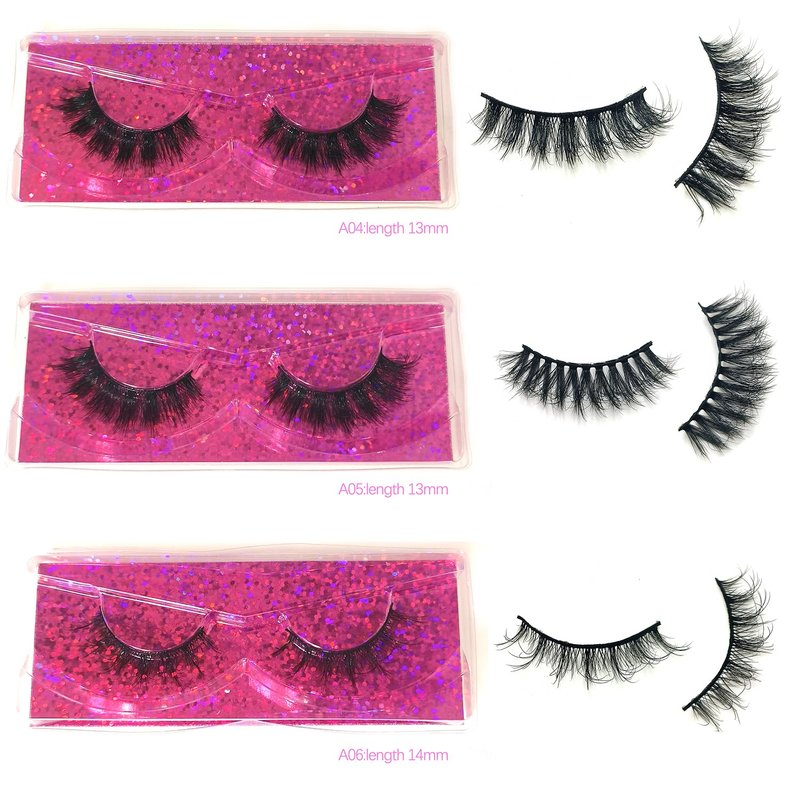 U-Hotmi Natural Look Fluffy Eye Lashes, Faux 3D Mink Lashes 10 Styles Eyelashes Wholesale(30 Pairs)