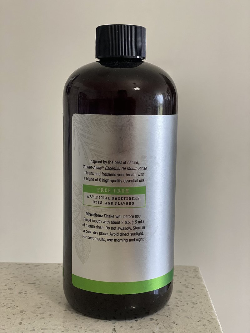 Melaleuca Breath-Away Mouth Rinse - Peppermint, Cinnamon, Clove, Rosemary and T36-C5 Oil - 16oz