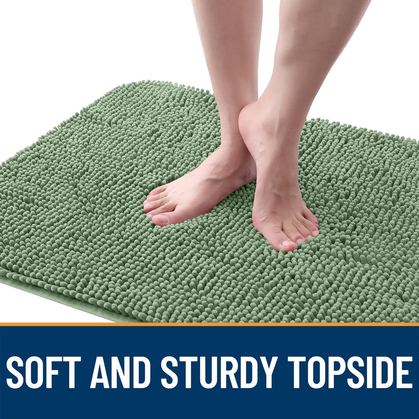 OLANLY Dog Door Mat - Absorbent Non-Slip Indoor Carpet for Muddy Paws | 47x24, Olive Green