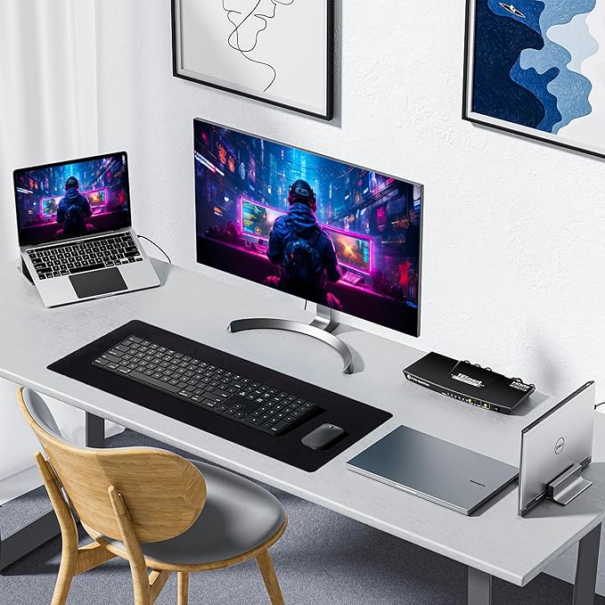 ALOANES Large Gaming Mouse Pad with Non-Slip Rubber Base,Stitched Edge,Desk mat for Laptop,Computer & PC, Wristing Pad for Gamer, Office& Home, 35.4"x 11.8"x 0.12"(Black)