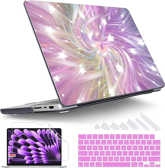 Tuiklol for MacBook Pro 14 Inch Case 2026 2025 2024 2023 2022 2021 Release M5/M4/M3/M2/M1 A2442 Pro/Max,Hard Shell Case with Screen Protector for Touch ID, Bright Abstract
