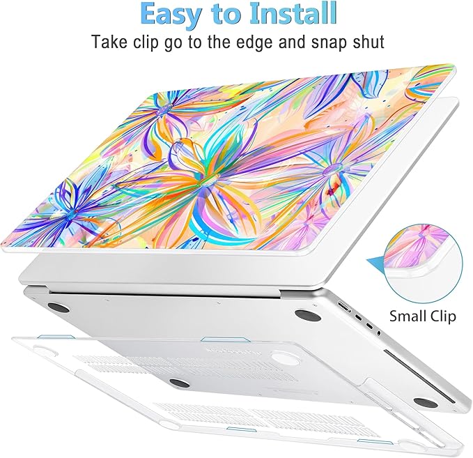 Mektron Case for 2026 M5 MacBook Pro 16 inch A3429 A3428 M4 A3403 A3186 M3 A2991 M2 A2780 M1 A2485 (2021-2025) Pro/Max with Liquid Retina XDR, Hard Shell Plastic Laptop Cover, Watercolor FlowerC328