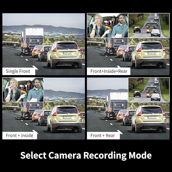 Dash Cam, 3 Channel Dash Cam Front and Rear Inside, Interior Car Camera, 2.5K/1440P Single Fr,Fr+Interior, Front+Rear Dash Camera for Cars Taxi with Night Vision, Parking Monitor 1S Recording