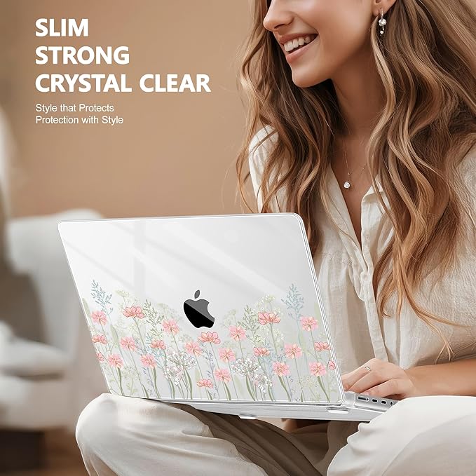 Lepeoac for MacBook Pro 16 inch Case M1 M2 M3 M4 M5 Pro/Max with Liquid Retina XDR, Release 2021-2025 2026 A3429 A3428, Hard Shell Case with Screen Protector & Keyboard Cover, Floral C322
