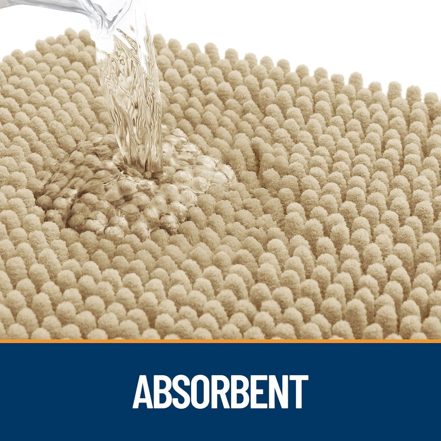 OLANLY Dog Door Mat - Absorbent Non-Slip Mud Mat for Paws | Quick Dry Chenille, 47x17, Beige