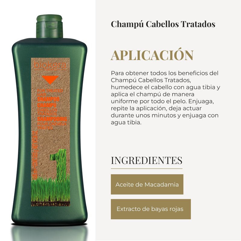 Salerm Biokera Natura Shampoo for Treated Hair, 1000 Milliliter