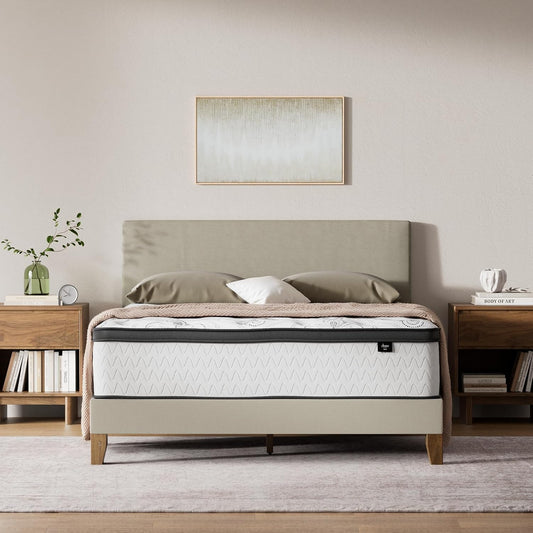 Signature Design by Ashley Chime 12-Inch Queen Hybrid Innerspring Mattress - Ultra Plush Gel Memory Foam for Lumbar Support